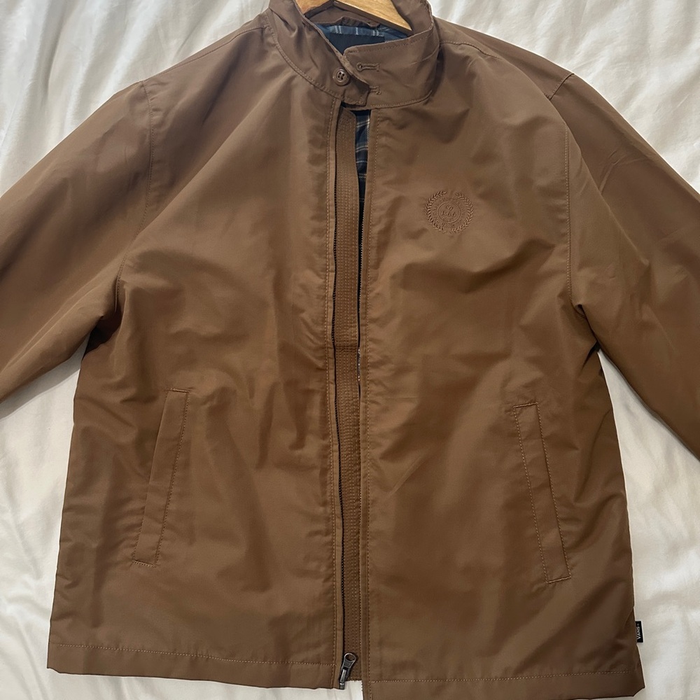 Vans Men's Brown Zip-Up Bomber Jacket - Small